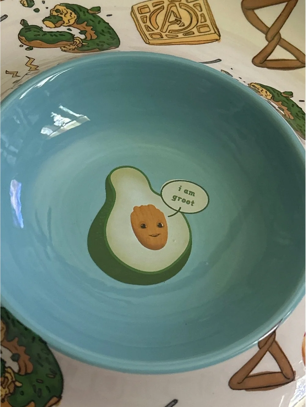 Marvel Avocado and Superhero Themed Ceramic Snack and Dip Serving Bowl